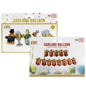 Banner balloon happy bday asstd