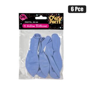 Balloon helium 6pc pastel blue f-01
