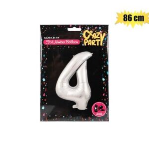 Balloon helium foil silver 4 86cm f-03