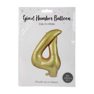 Balloon helium foil gold 4 102cm f-04