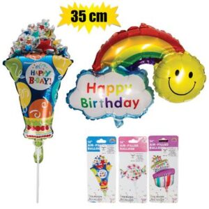 Balloon air foil bday stick astd 35cm