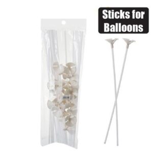 Balloon stick & cup 1pc white