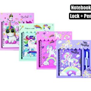 Novelty notebook with lock and pen
