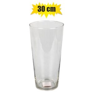 Vase glass florist tapered 30cm clear