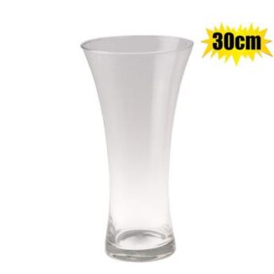 Vase glass florist concave 30cm clear
