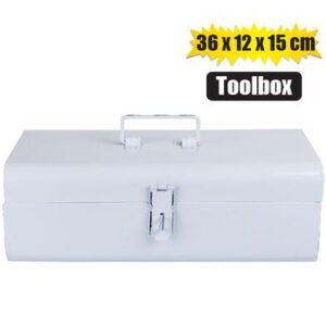 Toolbox enamel 36x12x15cm w/latch white