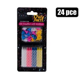 Candle birthday 24candles+holders
