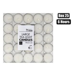 Candle tea-light white 3.5cm xlrg box-25