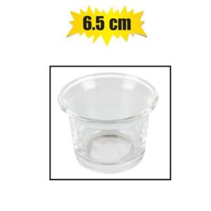 Candle-holder gls clear t-lite 6.5cm