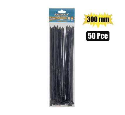 Cable-ties 4.8x300mm black 50's zenith