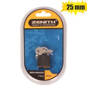 Padlock zenith iron 25mm carded