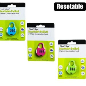 Padlock combo reset asst col travelsmart