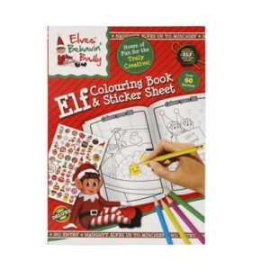 Xmas elf stationery clr book w/stickers