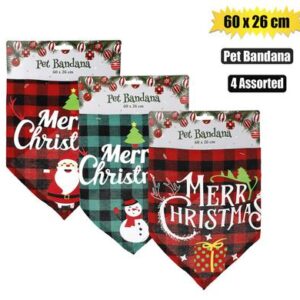 Xmas pet bandana asstd 60x26cm