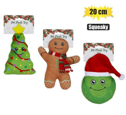 Xmas pet plush toy asstd 20cm