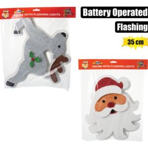 Xmas lights b/o in 35cm figure asstd