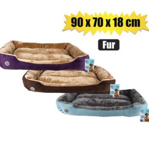 Pet bed rectangle "fur" 90x70x18cm