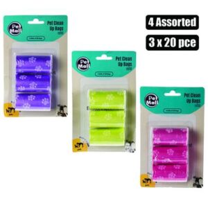 Pet dog clean-up bags refill 3x20's