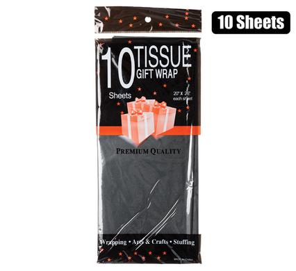 Paper tissue 50x66cm 10xshts black