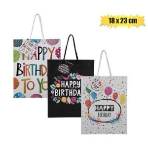 Gift-bag paper med 18x23cm birthday