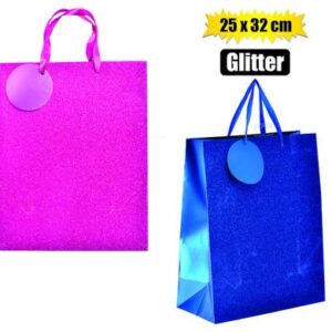 Gift-bag metalic glitter ppr lrg 25x32cm