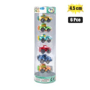 Vehicle racer set of 6 in tube 4.5cm eac