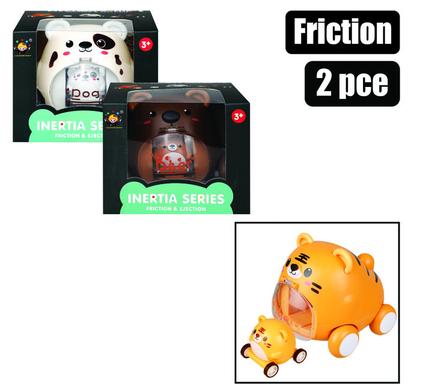 Vehicle friction launching mini car, 2pc