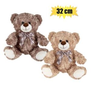 Plush bear with ribbon 32cm asstd