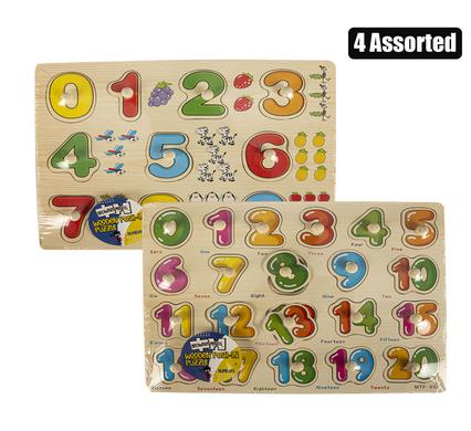 Edu push-in board wooden numbers asstd