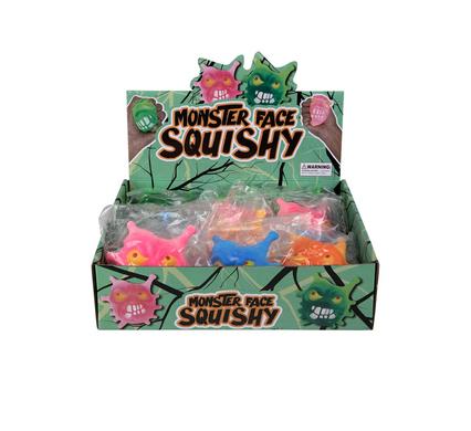 Novelty squeezy monster face asstd 7x9cm