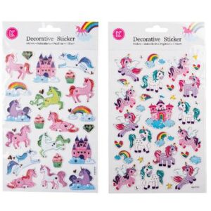 Sticker embossed foil outline unicorn