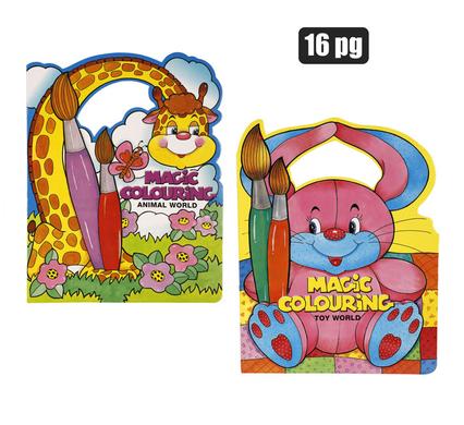 Book die cut magic colouring 8p asstd