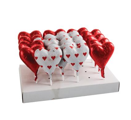 Sweet choc rp heart lolly 28g (t)