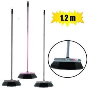 Broom metalic flagged bristle 1.2m hndle