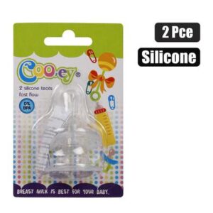 Cooey bottle-teats 2pc reg/med silicone
