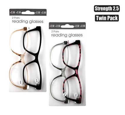 Reading glass twin packs strngth:2.5
