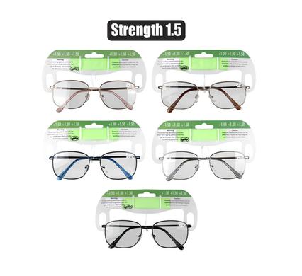 Reading glass metal asstd strength:1.5