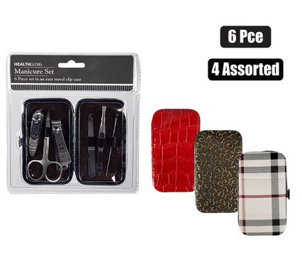 Nail manicure set 6pce in clip case