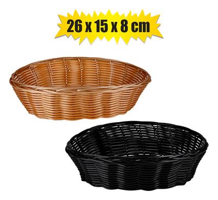 Woven plastic basket 26x15x8cm