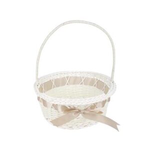 Woven plastic basket w/handle 24cm