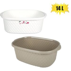 Basket pl 14l leather design 42x29x15cm