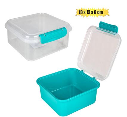Lunch box w/clip 13x13x6cm