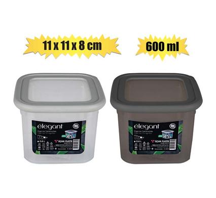 Cannister elegant 600ml 11x11x8cm