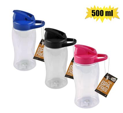 Water bottle 500ml tritan 3-asst colours