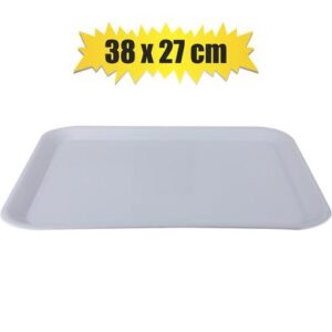 Melamine white tray rect 38x27cm