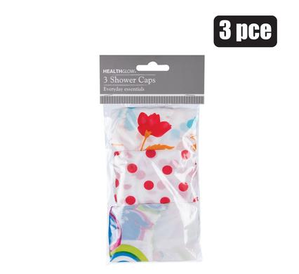 Shower cap pvc asstd 3pce