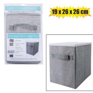 Storage box non-woven pl-lid 19x26x26cm