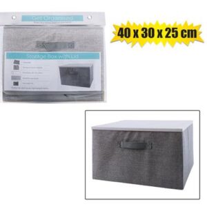 Storage box non-woven pl-lid 40x30x25cm
