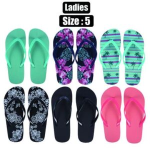 Flip flops ladies asstd size 5