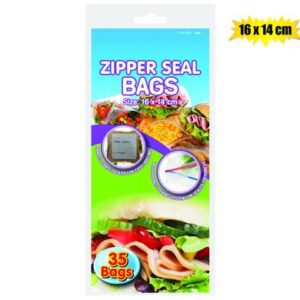 Disposable bag zipperseal 35pc 16x14cm